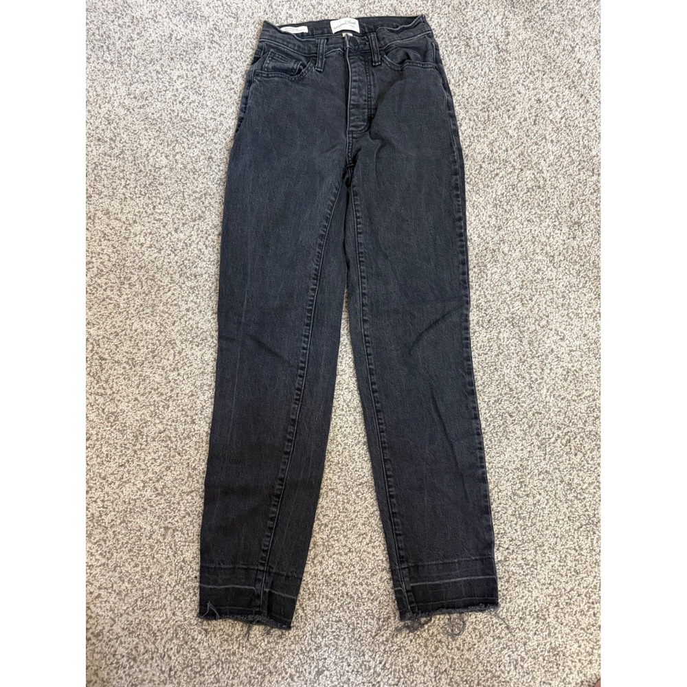 Universal Thread High Rise 90s Slim Jeans Charcoal Black Raw Hem 00